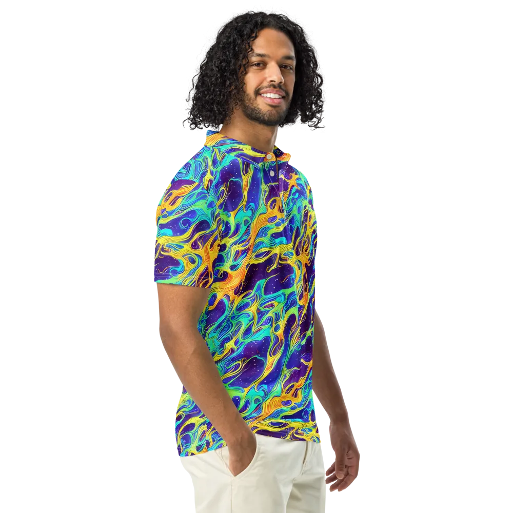 Prism Orbit on Men's Slim Fit Polo Shirt — Right Front