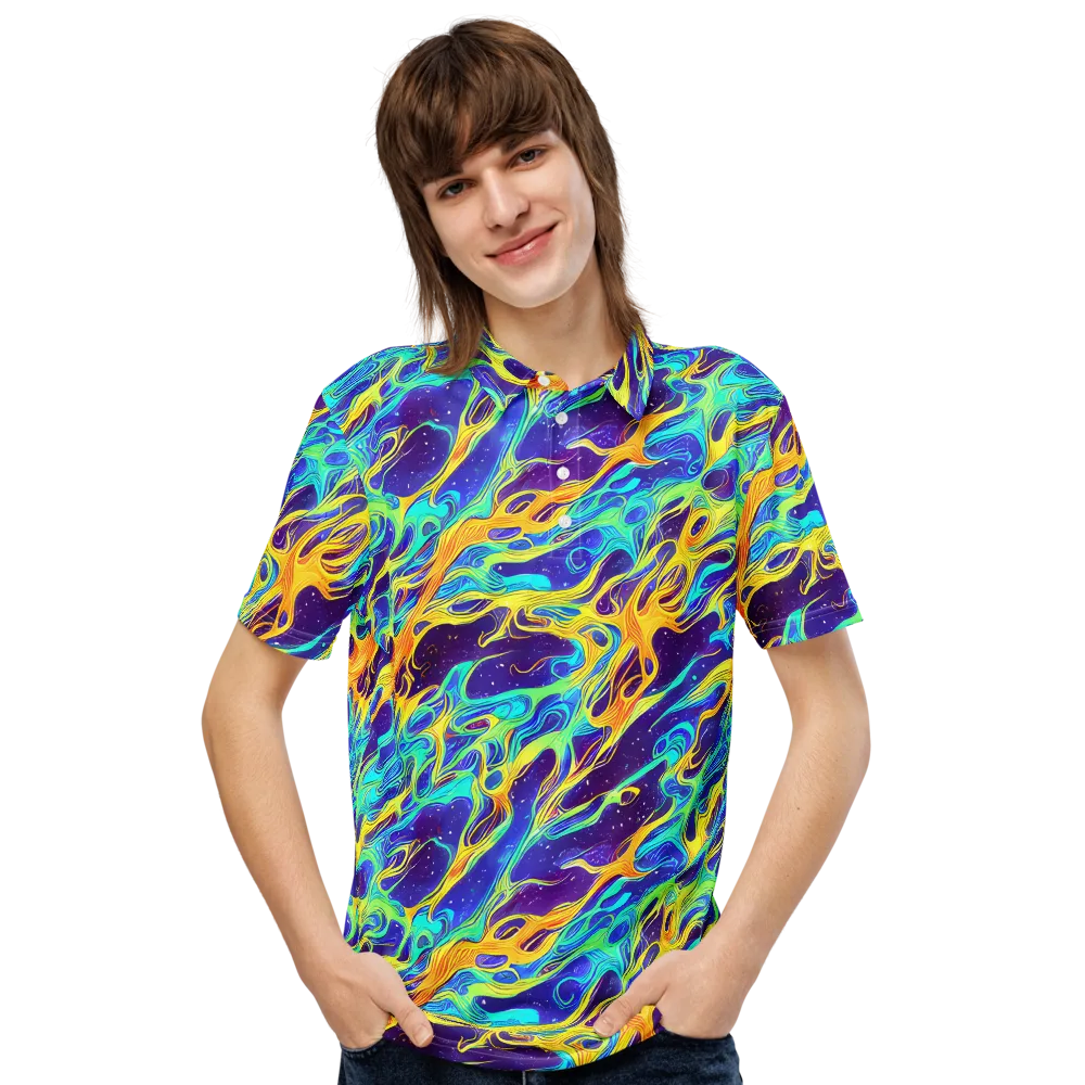 Prism Orbit on Men's Slim Fit Polo Shirt — Front