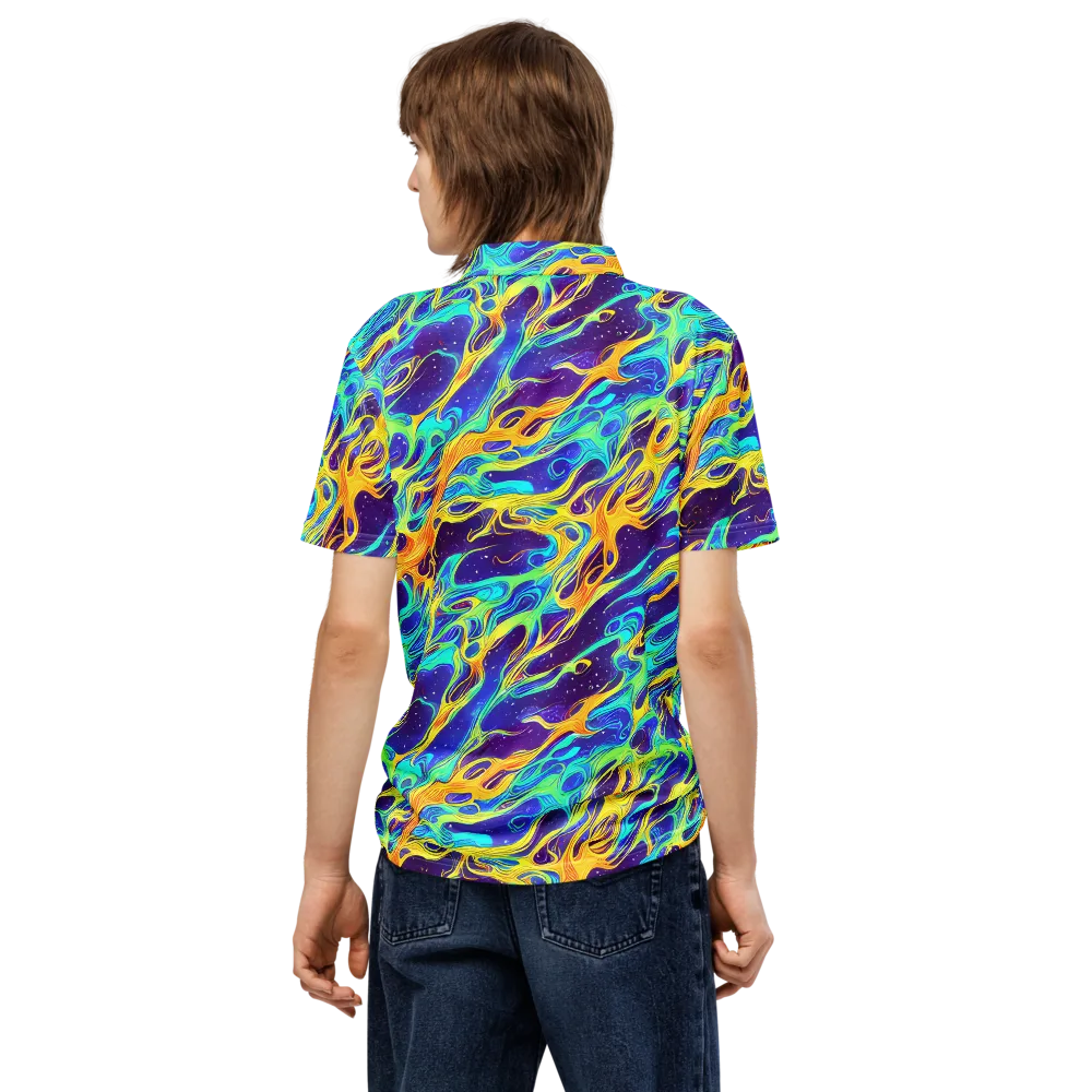 Prism Orbit on Men's Slim Fit Polo Shirt — Back