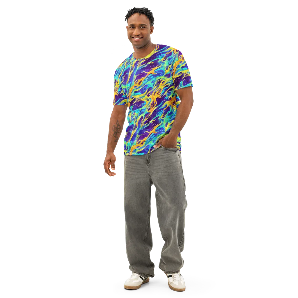 Prism Orbit on Men's Cotton Crew Neck T-Shirt — Front