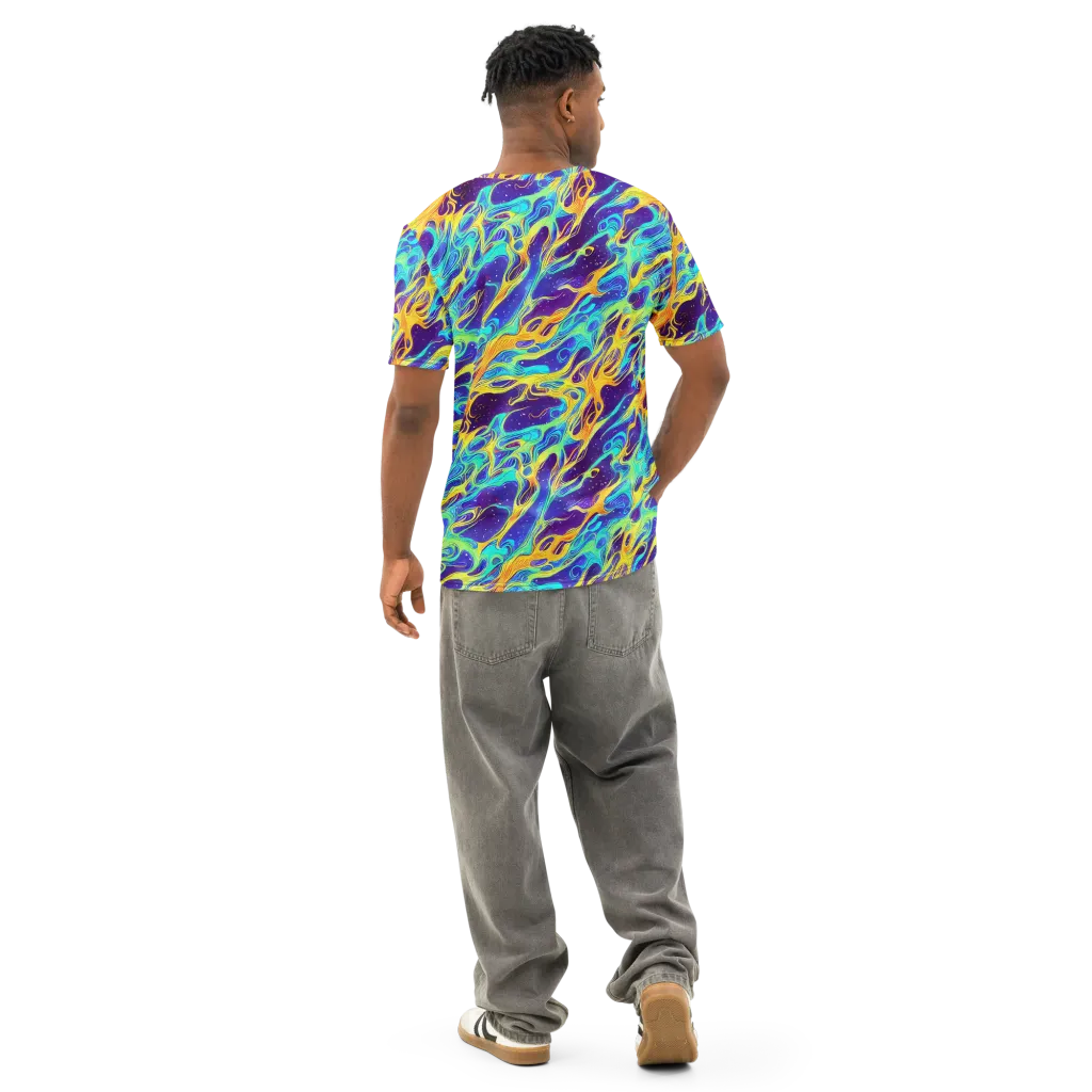Prism Orbit on Men's Cotton Crew Neck T-Shirt — Back