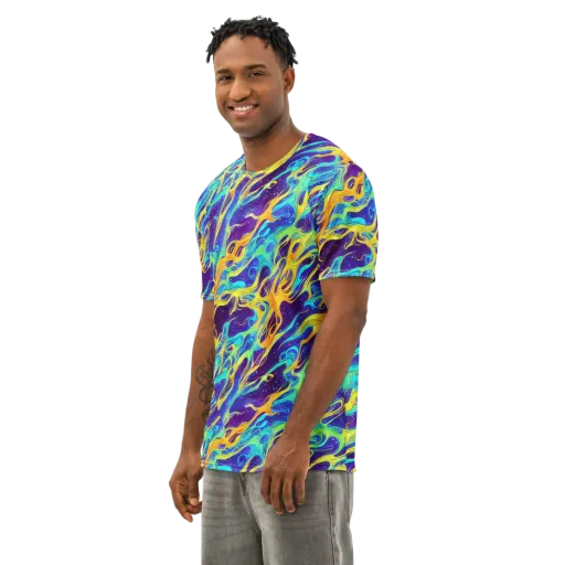Prism Orbit on a Men's Cotton Crew Neck T-Shirt