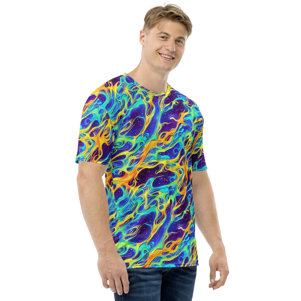 Prism Orbit on Men's Crew Neck T-Shirt — Right