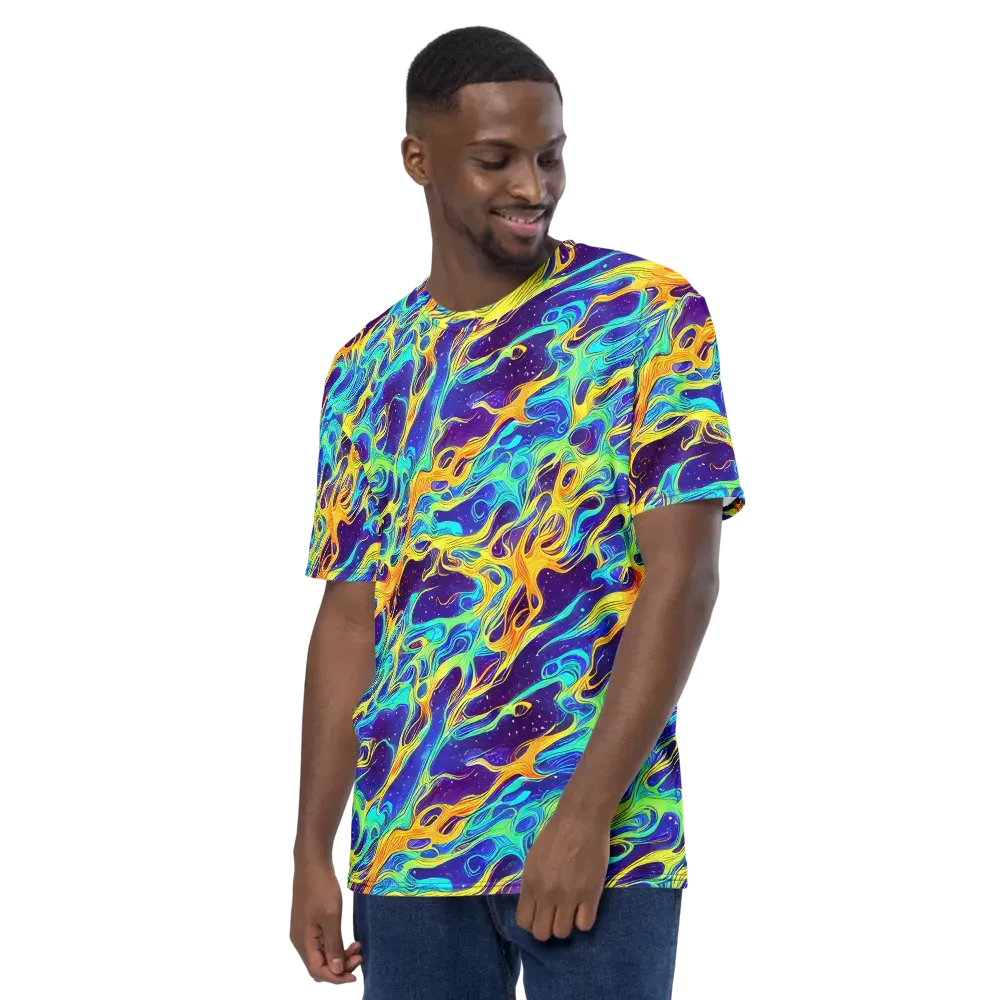 Prism Orbit on Men's Crew Neck T-Shirt — Left