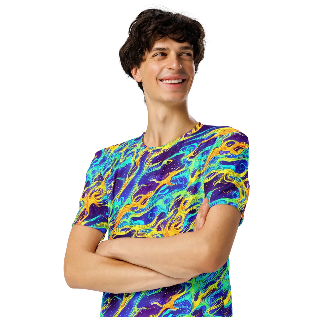 Prism Orbit on Men's Crew Neck T-Shirt — Left Front