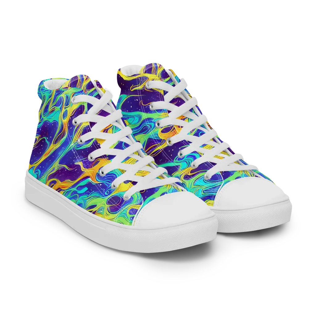 Prism Orbit on Men's High Top Canvas Shoes — Right Front