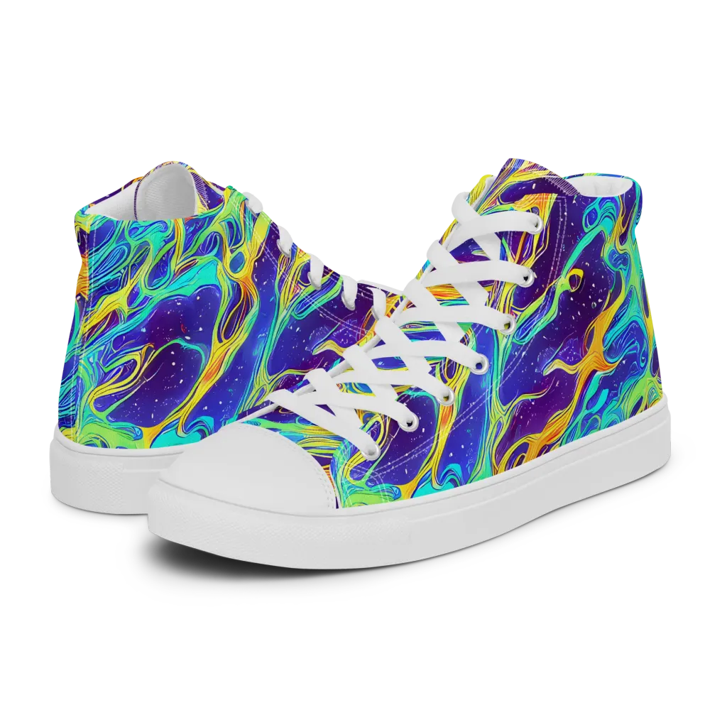 Prism Orbit on Men's High Top Canvas Shoes — Left