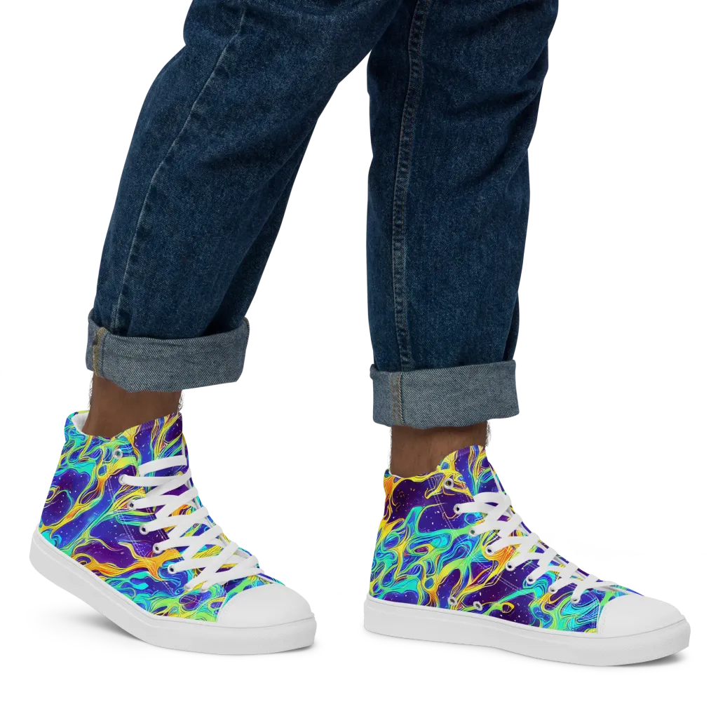 Prism Orbit on Men's High Top Canvas Shoes — Right
