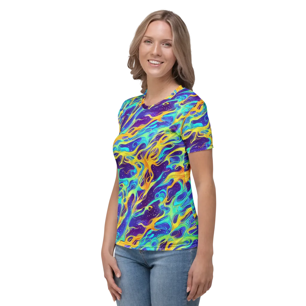 Prism Orbit on Women's Crew Neck T-Shirt — Left