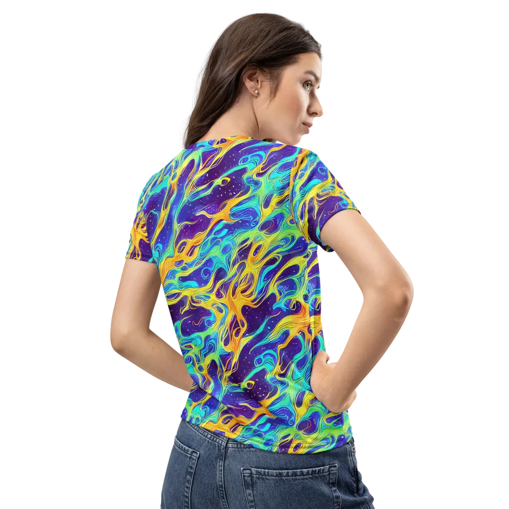 Prism Orbit on Women's Crew Neck T-Shirt — Back