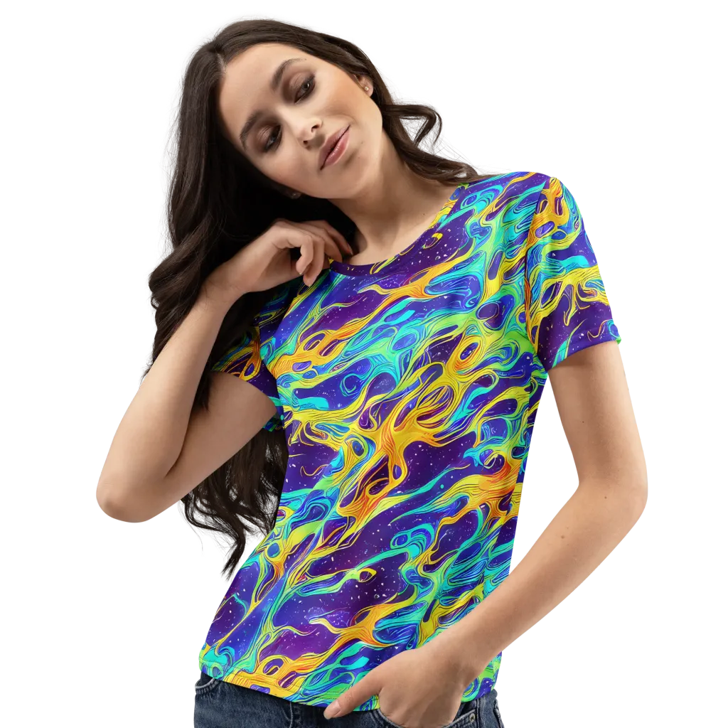 Prism Orbit on Women's Crew Neck T-Shirt — Left Front