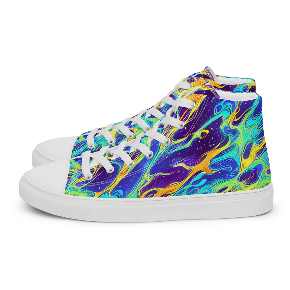 Prism Orbit on Women's High Top Canvas Shoes — Left