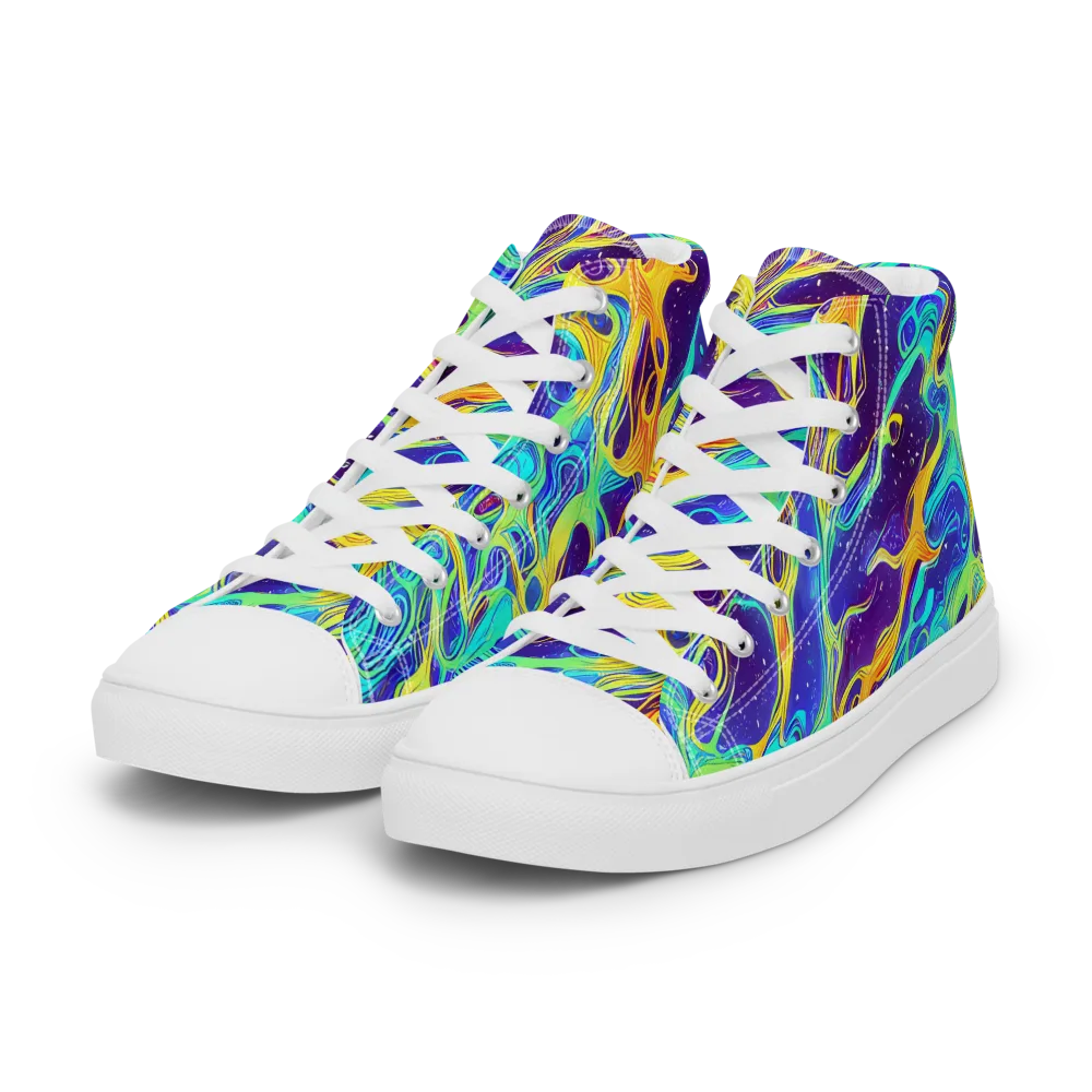 Prism Orbit on Women's High Top Canvas Shoes — Left Front