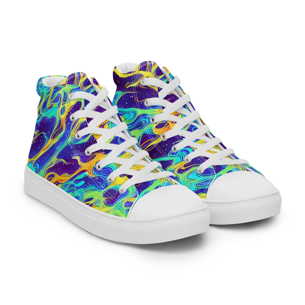 Prism Orbit on Women's High Top Canvas Shoes — Right Front