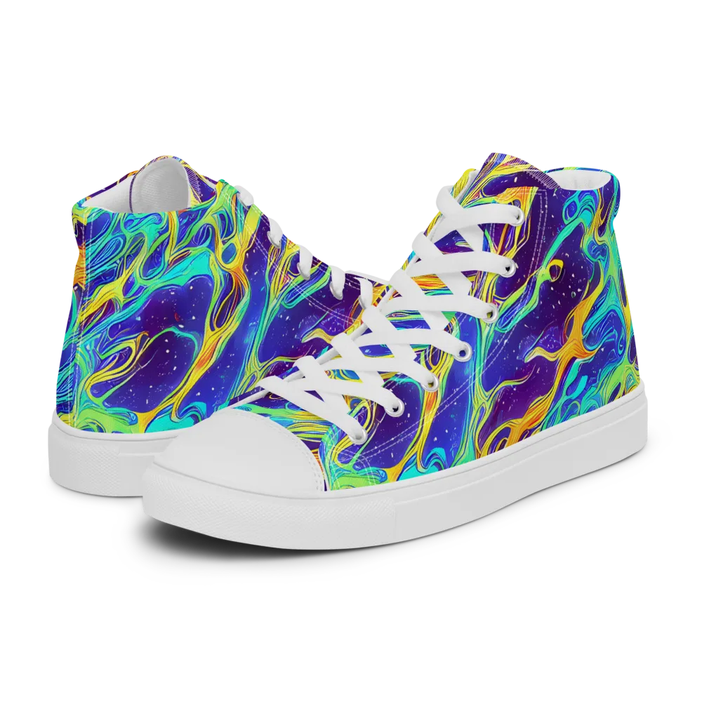 Prism Orbit on Women's High Top Canvas Shoes — Left