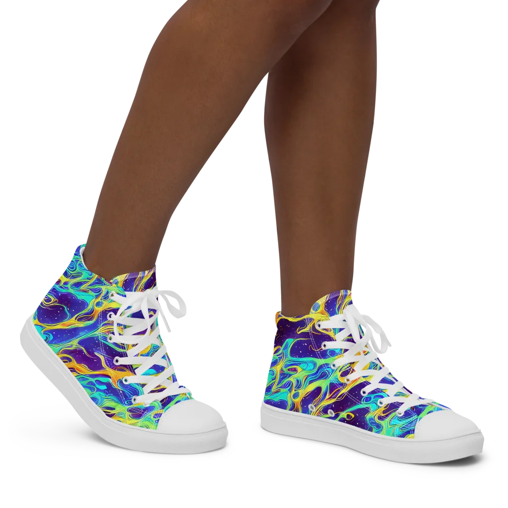 Prism Orbit on Women's High Top Canvas Shoes — Right