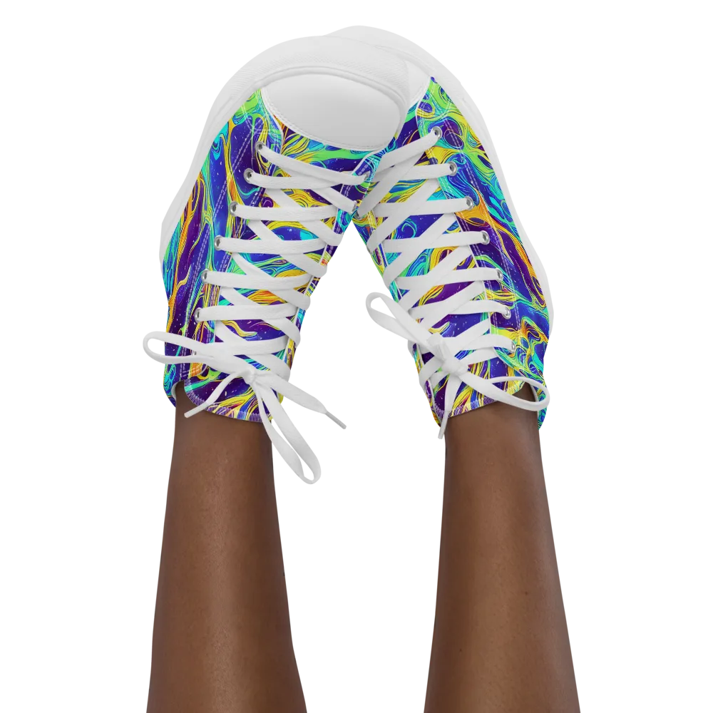 Prism Orbit on Women's High Top Canvas Shoes — Front