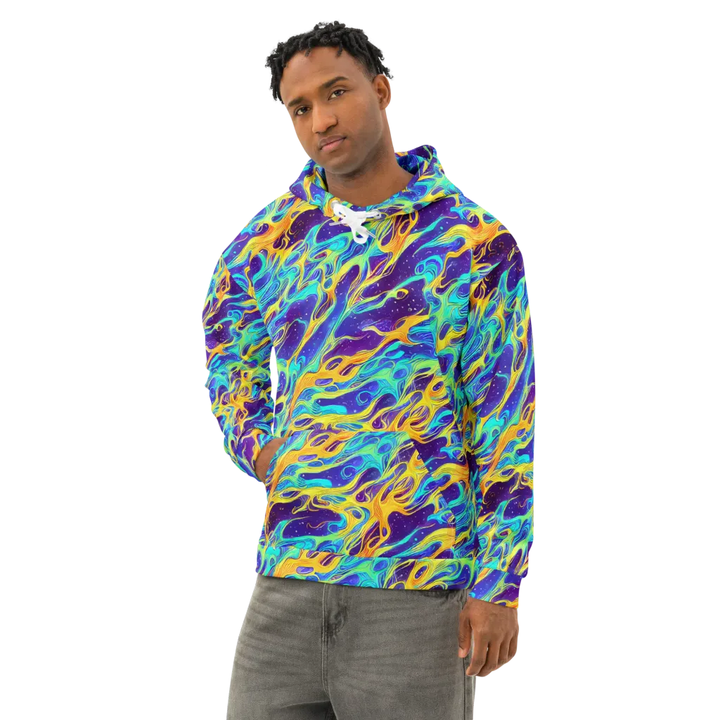 Prism Orbit on Cotton Hoodie — Left Front