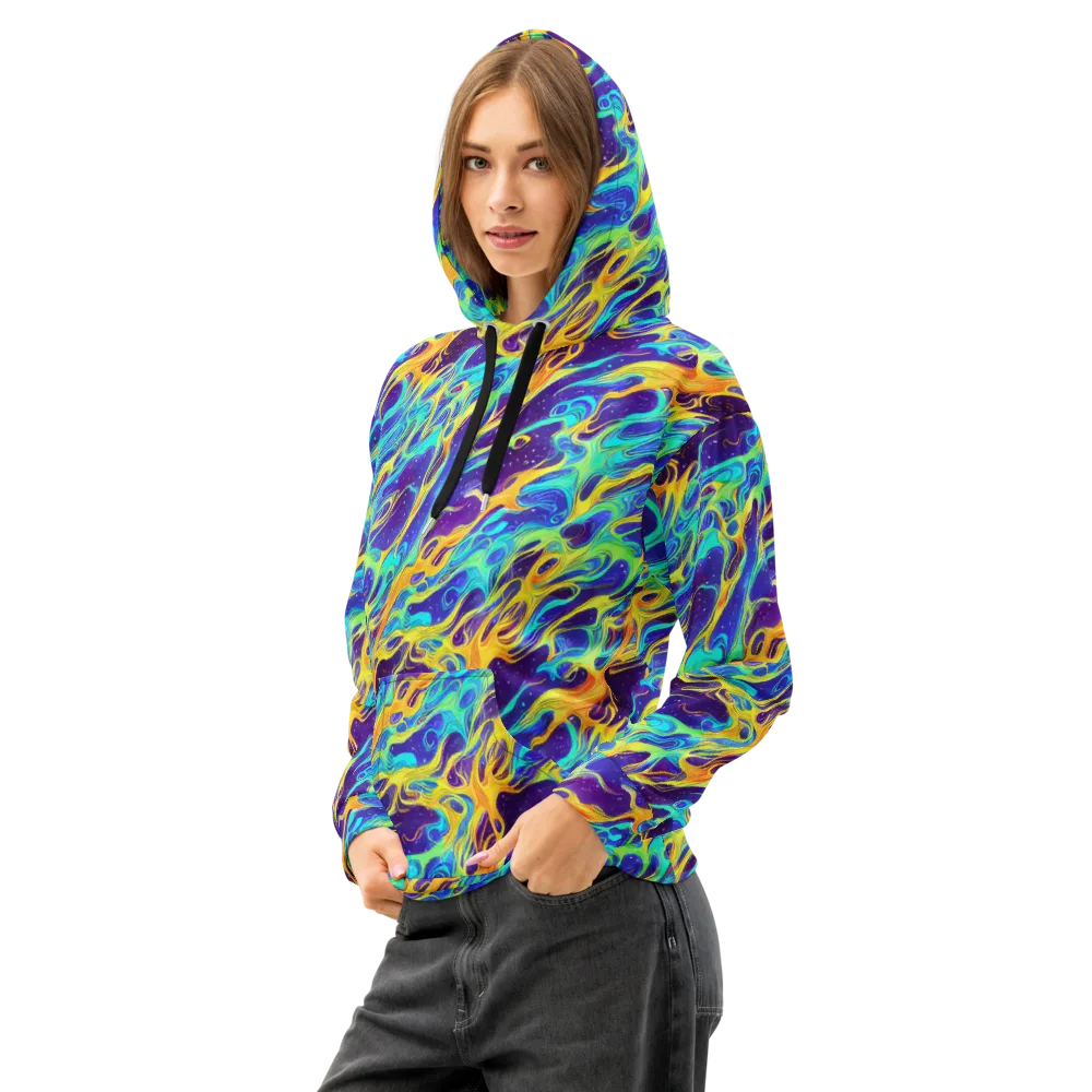Prism Orbit on Cotton Hoodie — Left Front