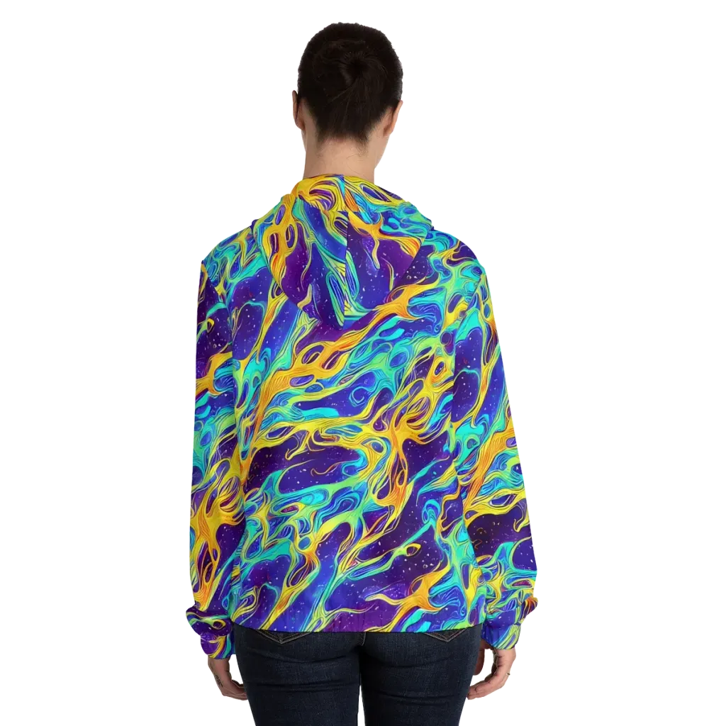 Prism Orbit on Women's Full-Zip Hoodie — Back On Person