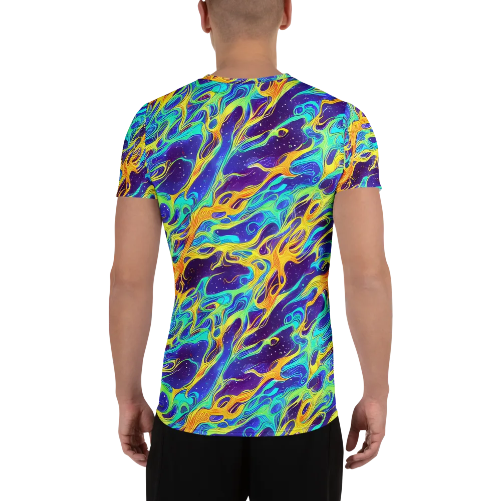 Prism Orbit on Men's Athletic T-Shirt — Back