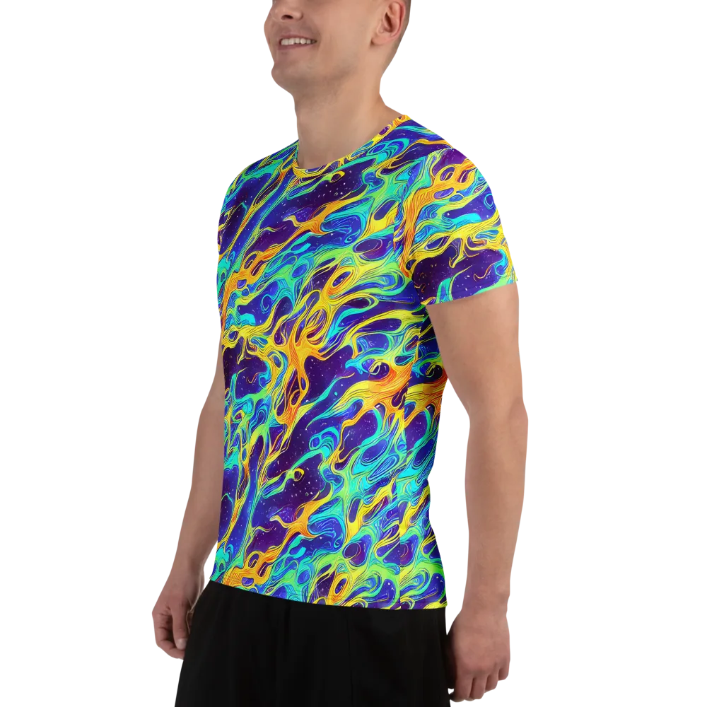 Prism Orbit on Men's Athletic T-Shirt — Left