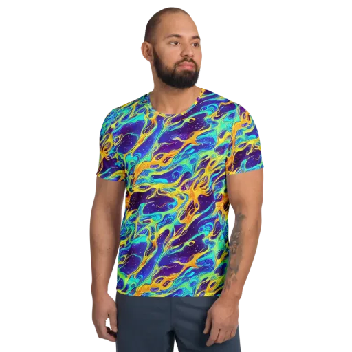 Prism Orbit on a Men's Athletic T-Shirt