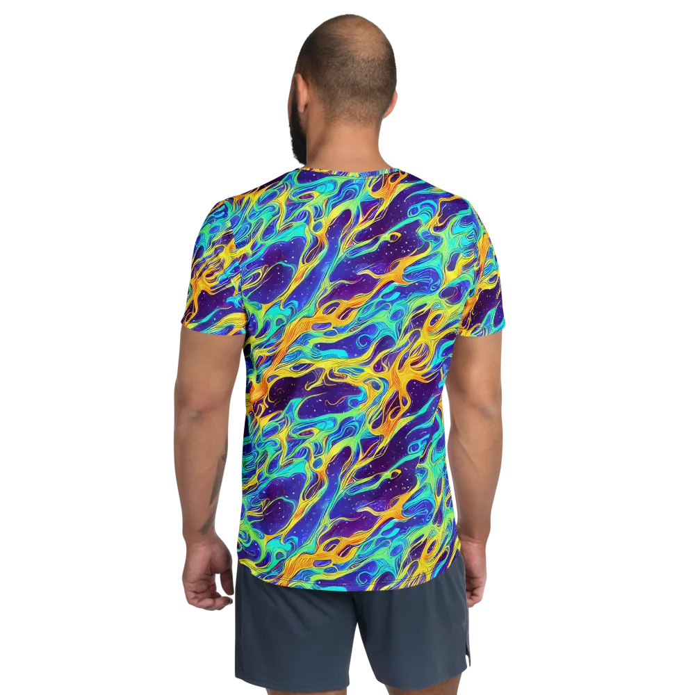 Prism Orbit on Men's Athletic T-Shirt — Back