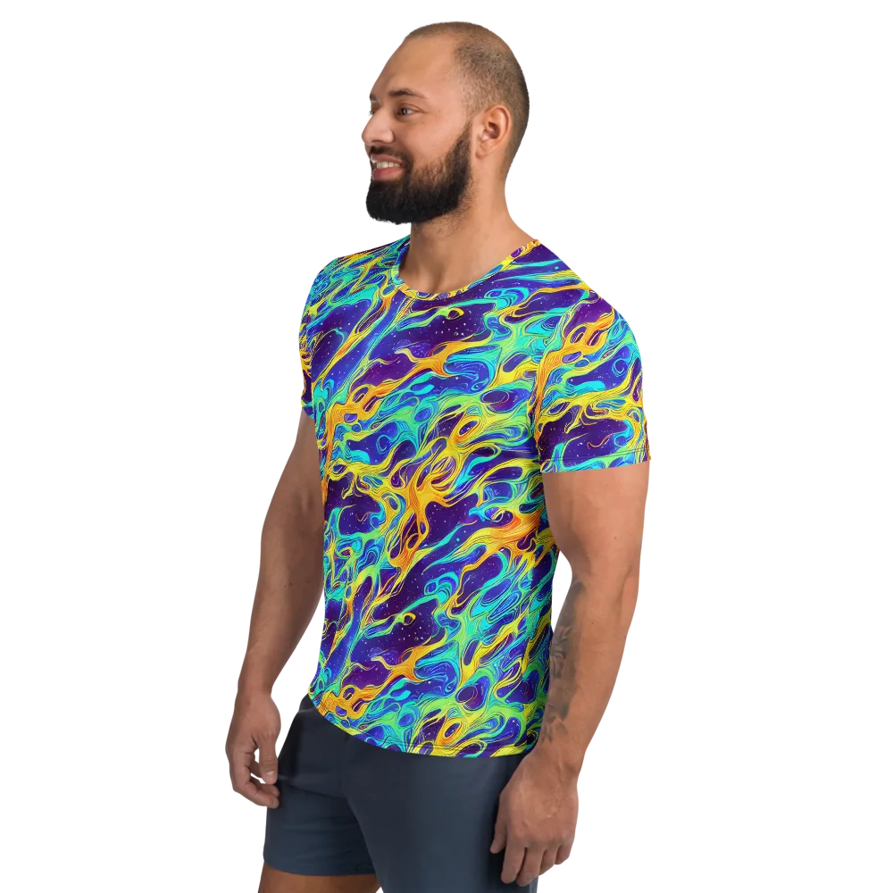 Prism Orbit on Men's Athletic T-Shirt — Left