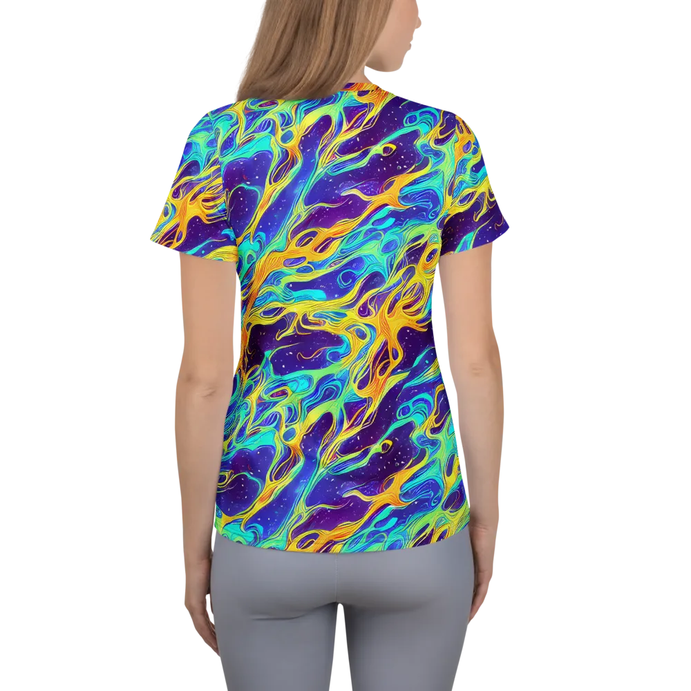 Prism Orbit on Women's Athletic T-Shirt — Back