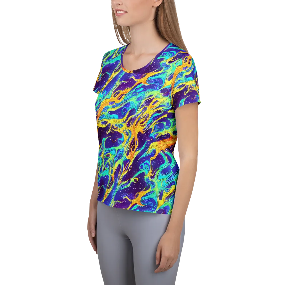 Prism Orbit on Women's Athletic T-Shirt — Left