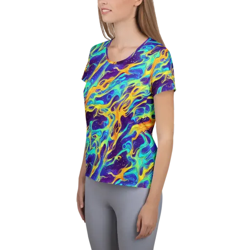 Prism Orbit on a Women's Athletic T-Shirt