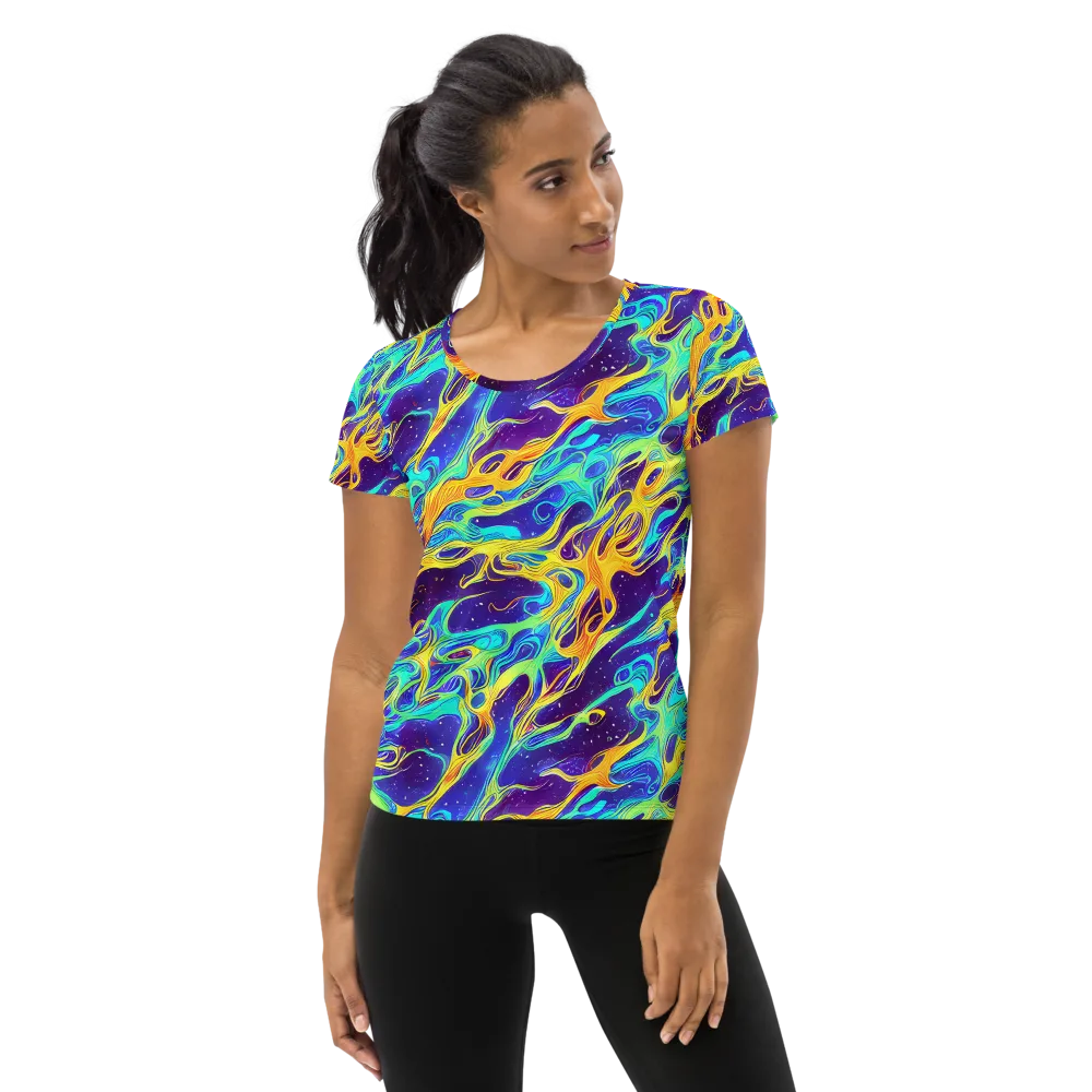 Prism Orbit on Women's Athletic T-Shirt — Front