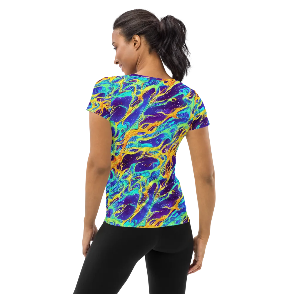 Prism Orbit on Women's Athletic T-Shirt — Back
