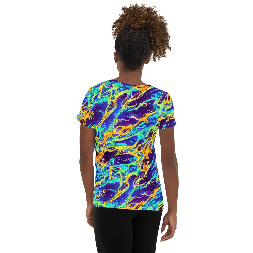Prism Orbit on Women's Athletic T-Shirt — Back