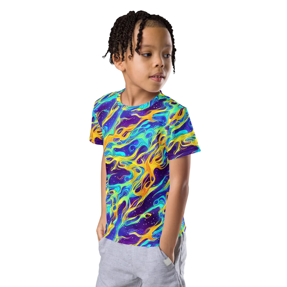 Prism Orbit on Kids Crew Neck T-Shirt — Left Front
