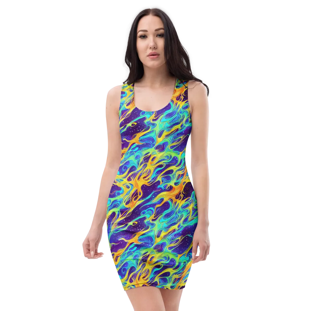 Prism Orbit on Bodycon Dress — Front