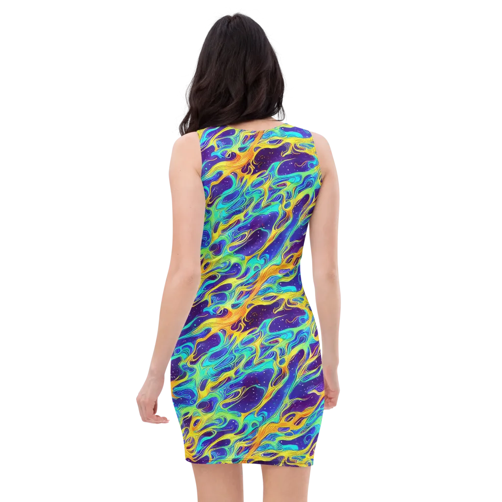 Prism Orbit on Bodycon Dress — Back