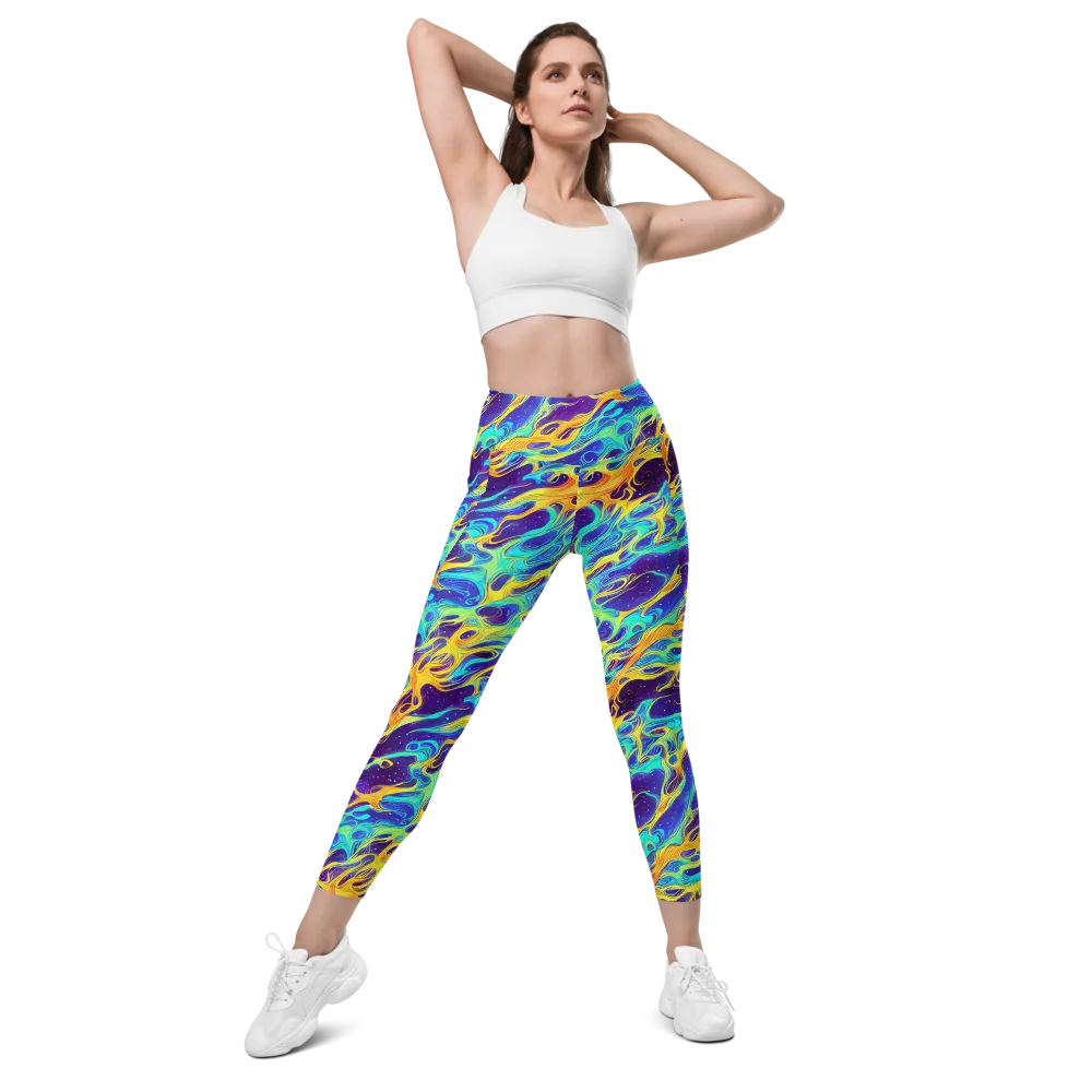 Prism Orbit on Leggings with Pockets — Front