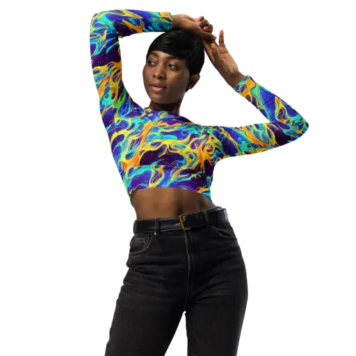 Prism Orbit on a Long Sleeve Crop Top