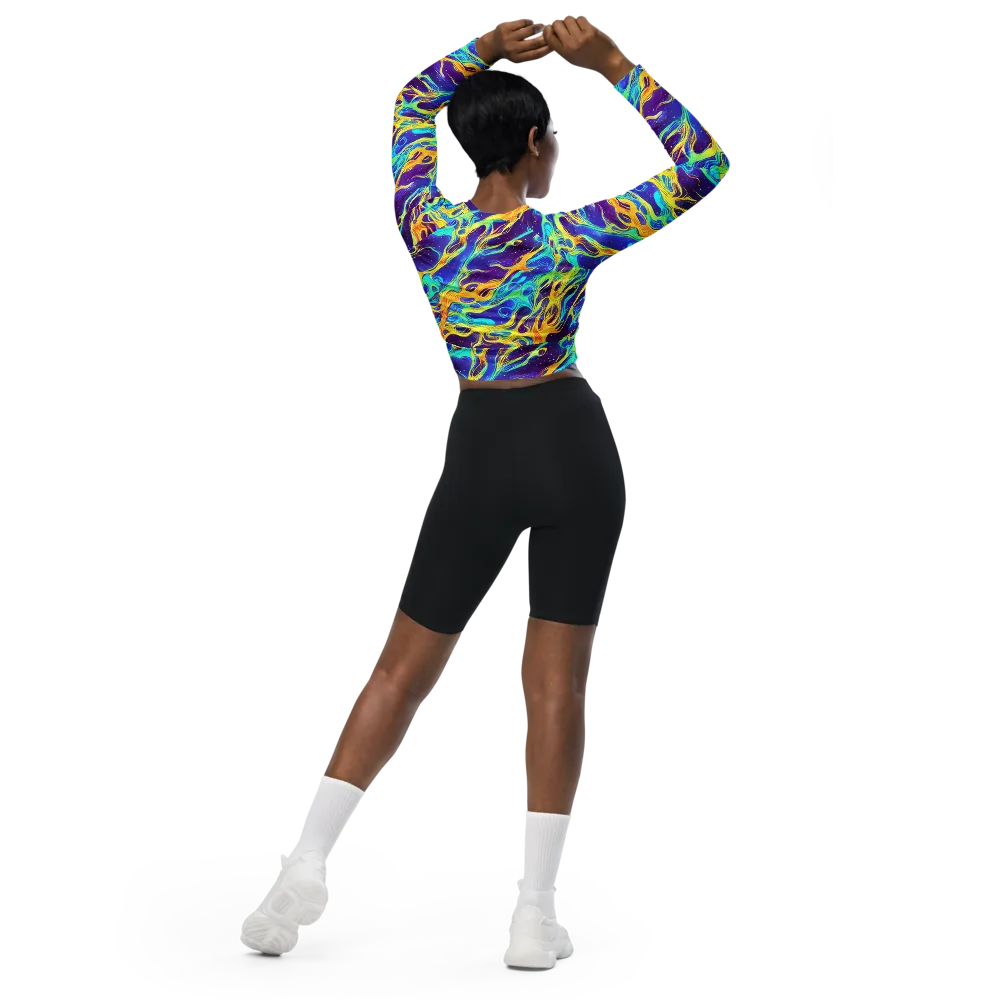 Prism Orbit on Long Sleeve Crop Top — Back