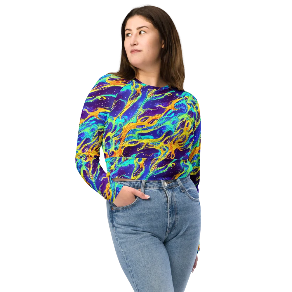 Prism Orbit on Long Sleeve Crop Top — Front