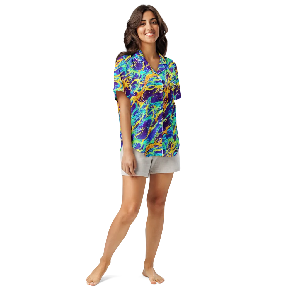 Prism Orbit on Women's Short Sleeve Pajama Top — Front