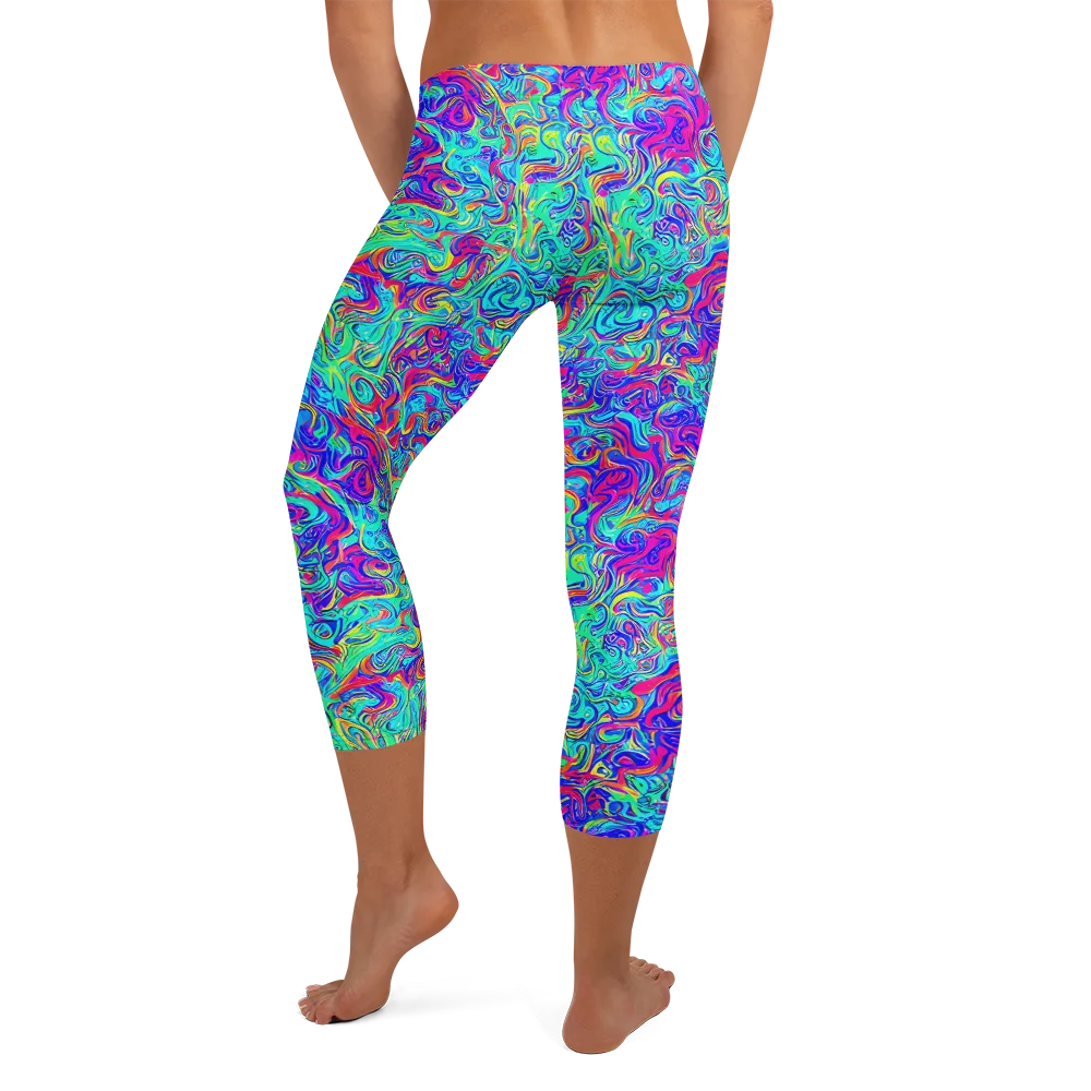Liquid Pulse on Capri Leggings — Back