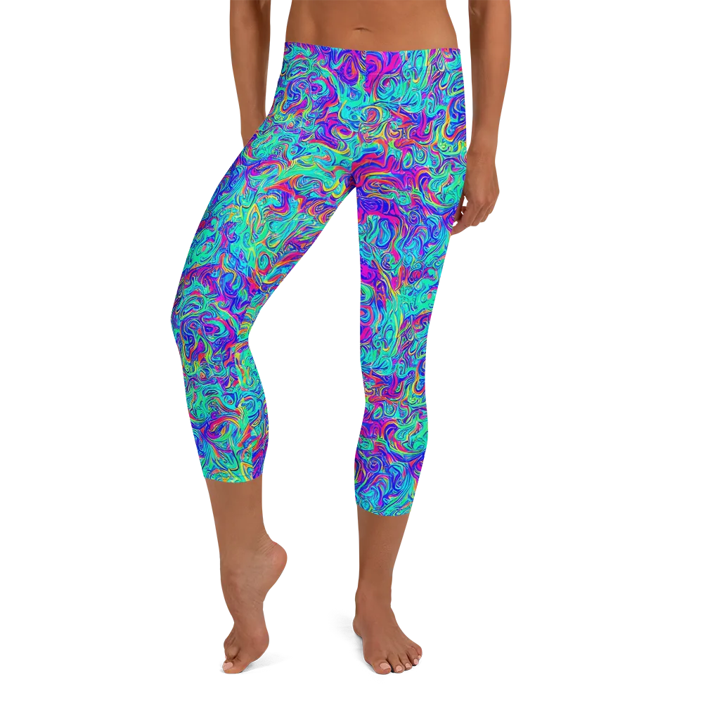 Liquid Pulse on Capri Leggings — Front