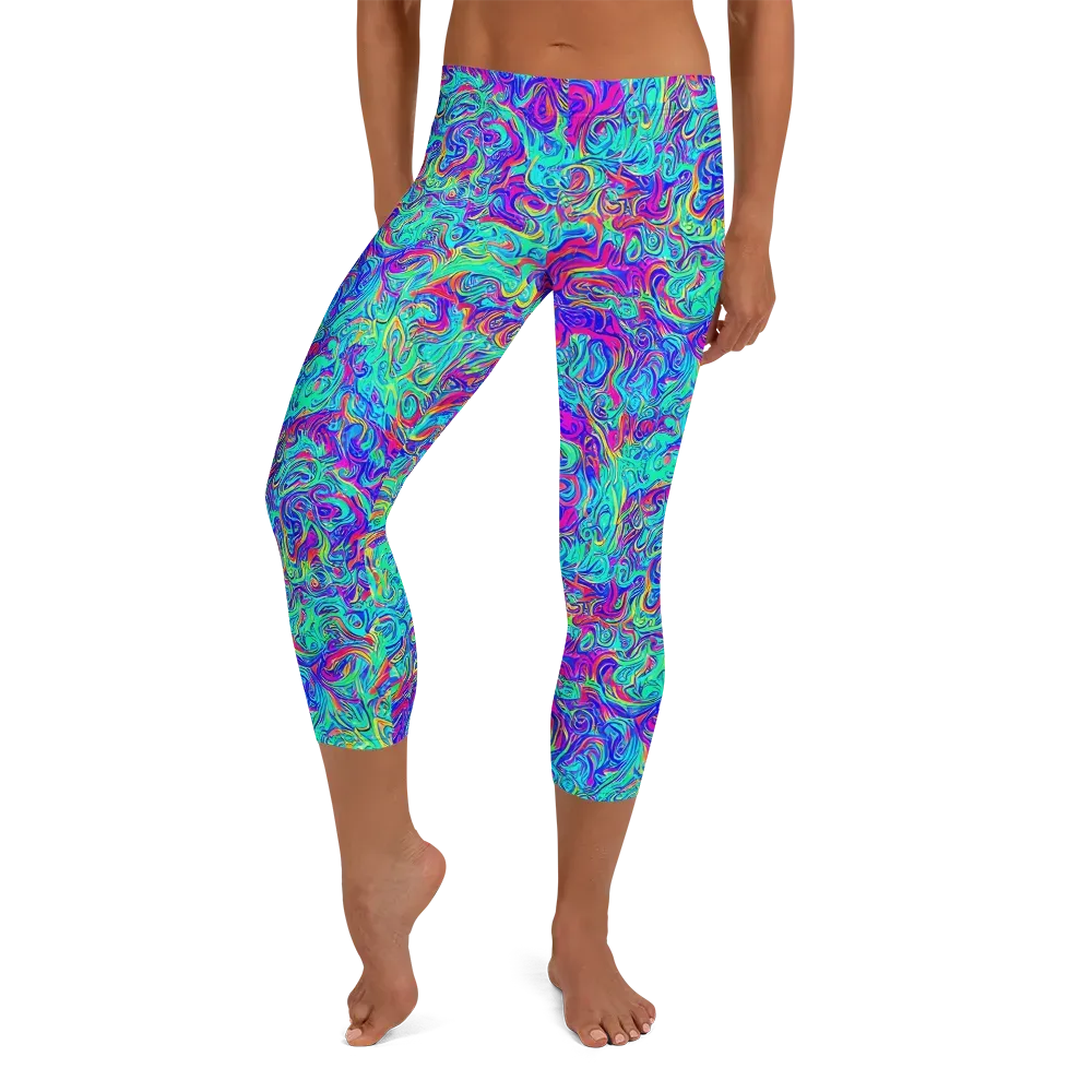 Liquid Pulse on Capri Leggings — Front