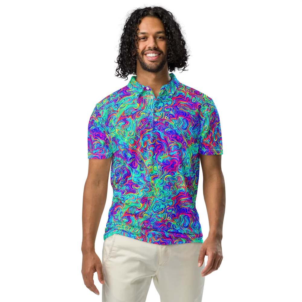 Liquid Pulse on Men's Slim Fit Polo Shirt — Front