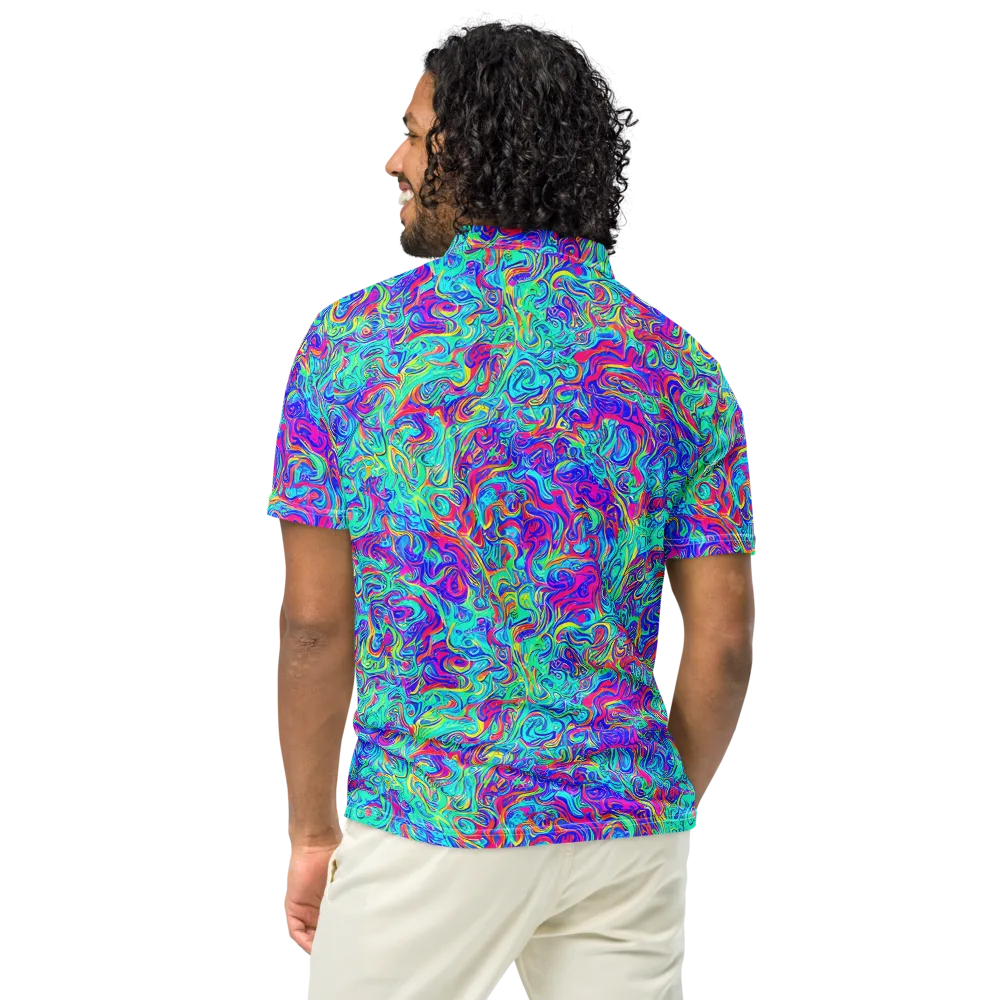 Liquid Pulse on Men's Slim Fit Polo Shirt — Back