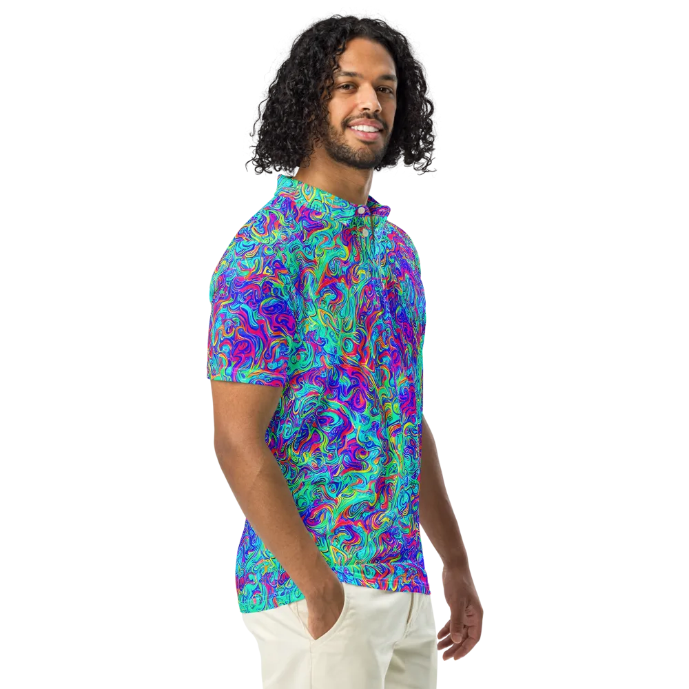 Liquid Pulse on Men's Slim Fit Polo Shirt — Right Front