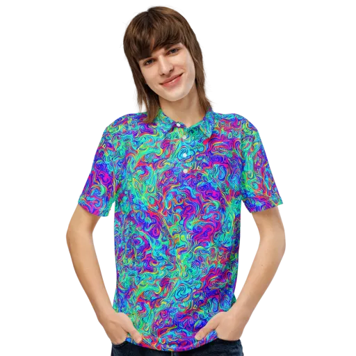 Liquid Pulse on a Men's Slim Fit Polo Shirt